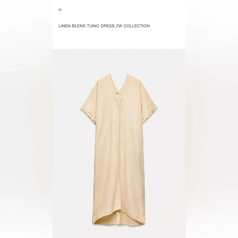 Zara Cream Linen Blend Tunic - Picture 1 of 3